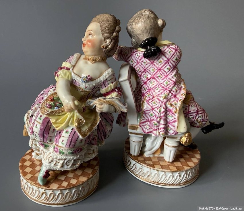 Парные антикварные статуэтки. Meissen,Германия (фото 6)