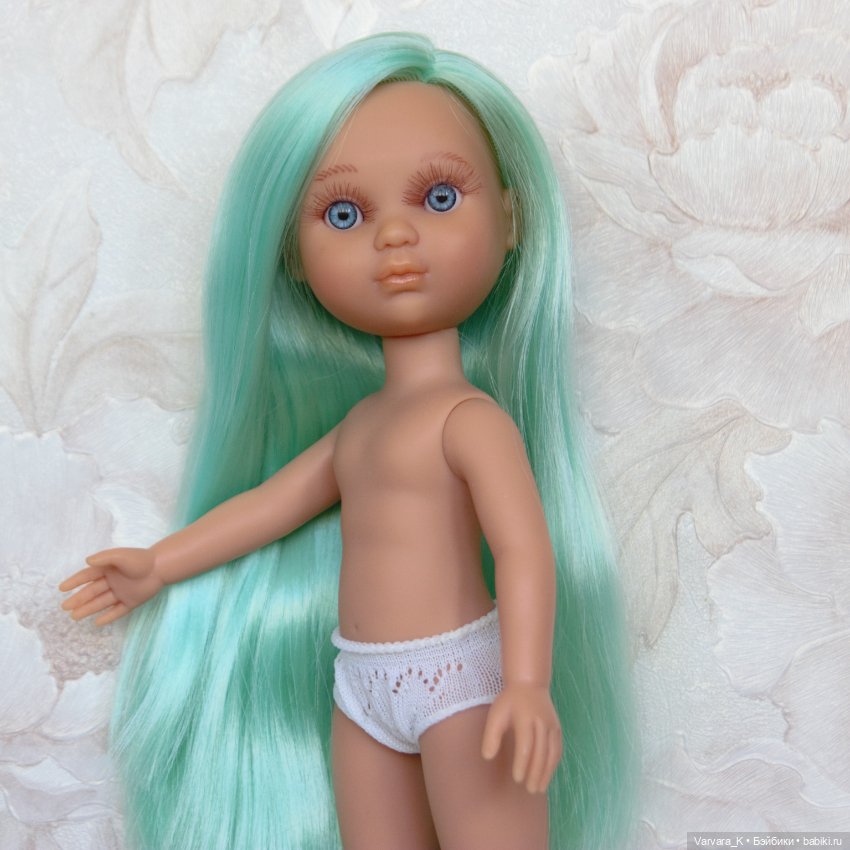 Berjuan кукла Ева с голубыми волосами, без одежды, 34 см (фото 5)