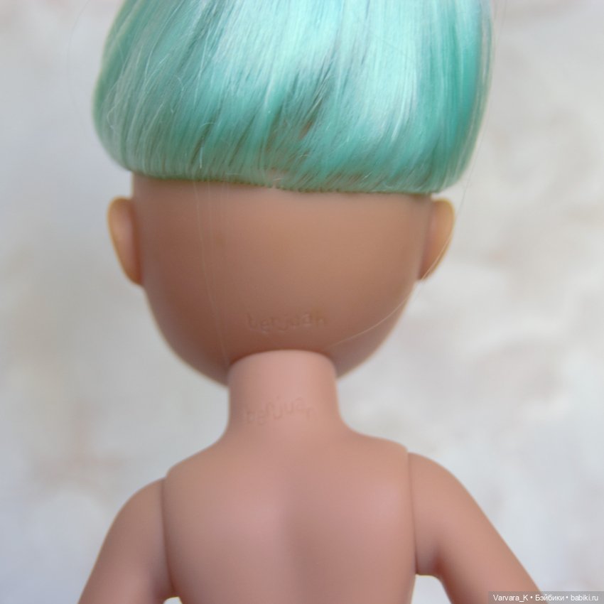 Berjuan кукла Ева с голубыми волосами, без одежды, 34 см