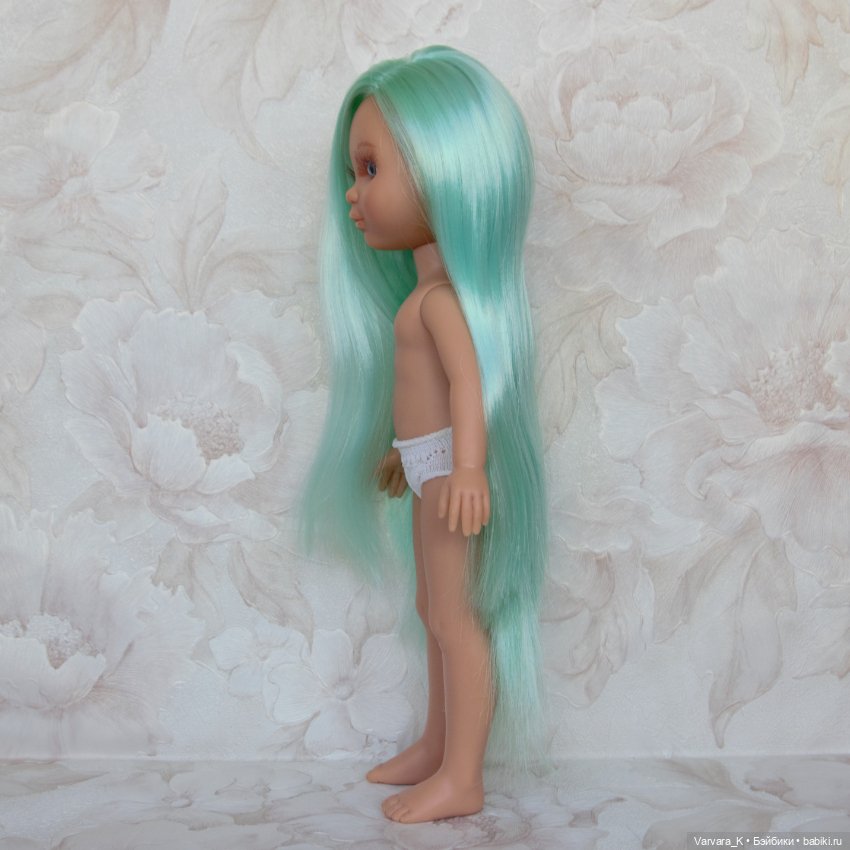 Berjuan кукла Ева с голубыми волосами, без одежды, 34 см (фото 6)