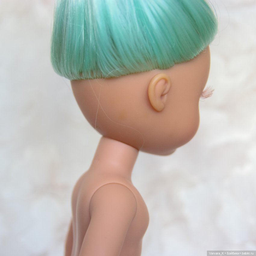 Berjuan кукла Ева с голубыми волосами, без одежды, 34 см