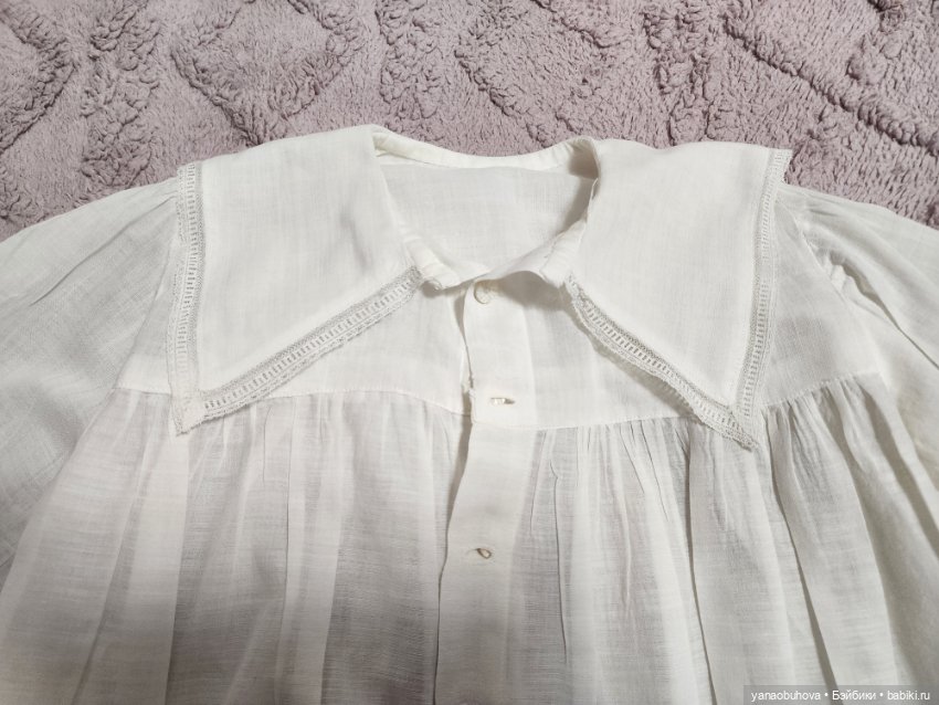 Винтажное пальто и платье для большой куклы (фото 4)