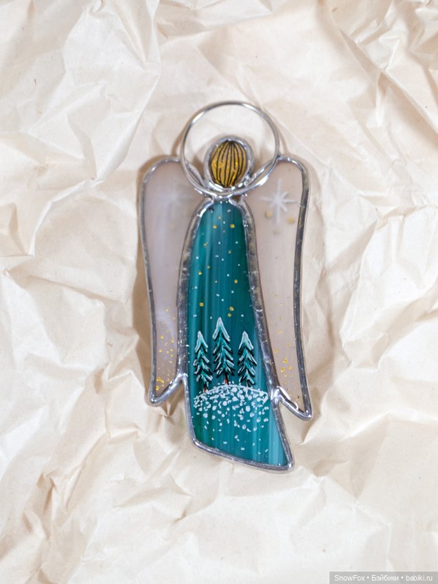 Витражный ангел "Зайчик" в технике Тиффани (фото 2)