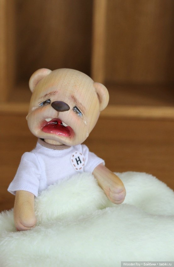 Авторский шарнирный деревянный мишка (фото 8)