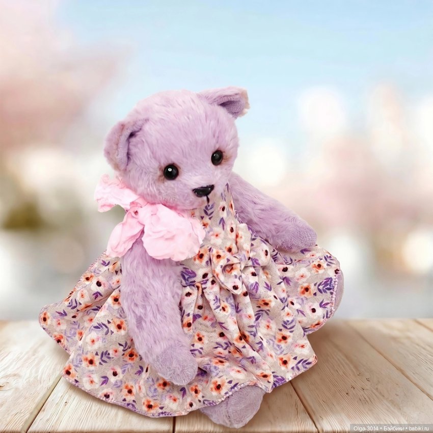 Лавандовая малышка, мишка ручной работы (фото 2)