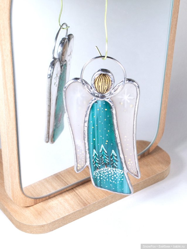 Витражный ангел "Зайчик" в технике Тиффани (фото 4)