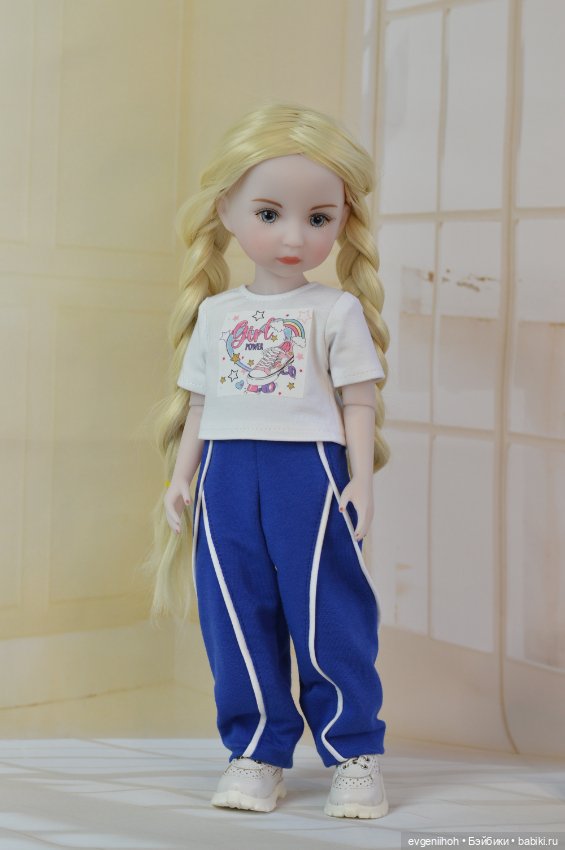 Костюм для Руби Ред ростом 37 см (синий с кантами) (фото 5)