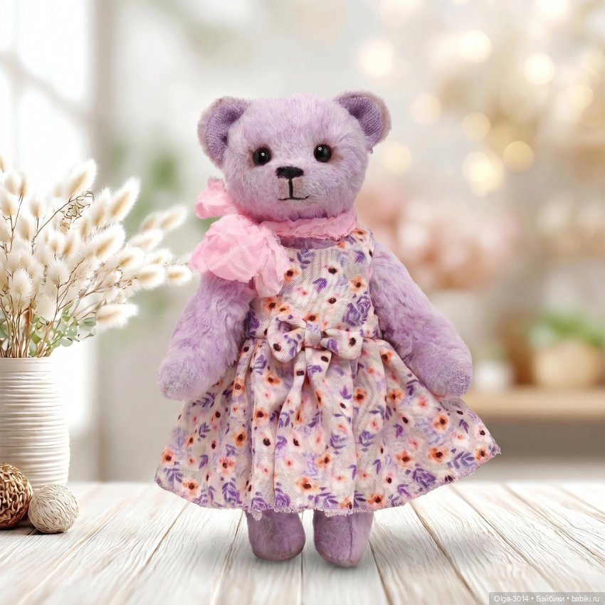Лавандовая малышка, мишка ручной работы (фото 7)