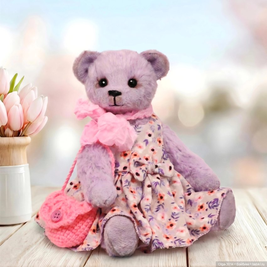 Лавандовая малышка, мишка ручной работы (фото 3)