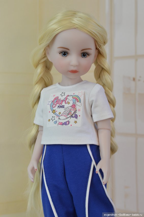 Костюм для Руби Ред ростом 37 см (синий с кантами) (фото 6)