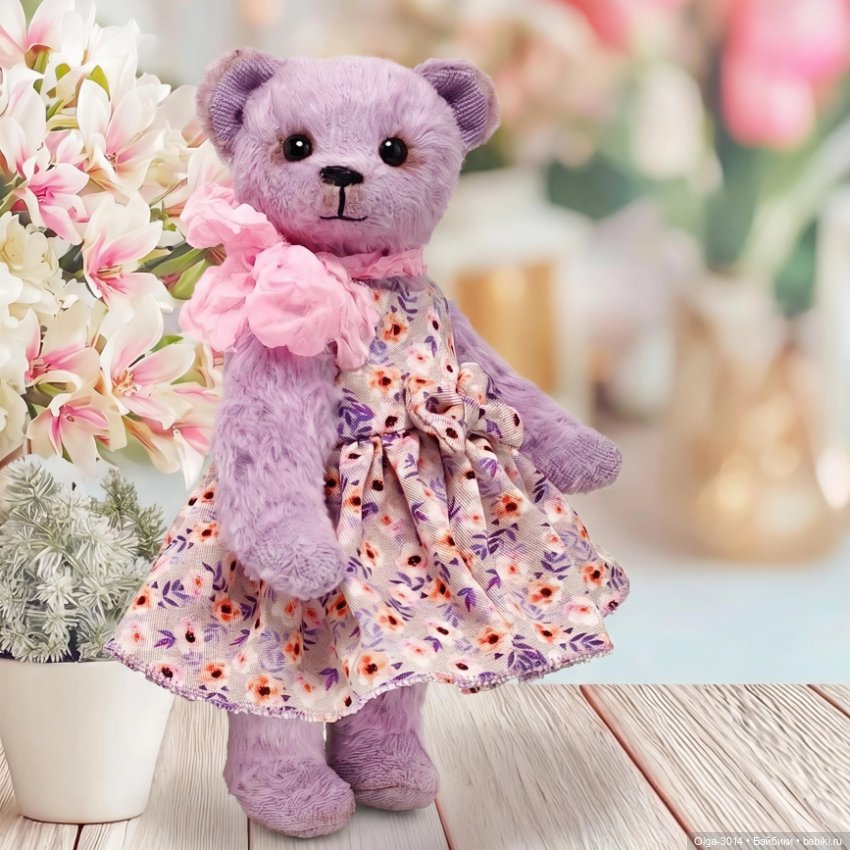 Лавандовая малышка, мишка ручной работы (фото 4)