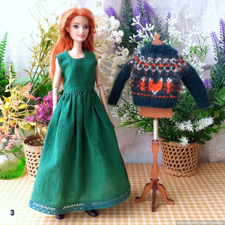 Комплект одежды для Барби Barbie - Платье, Кардиган (фото 3)