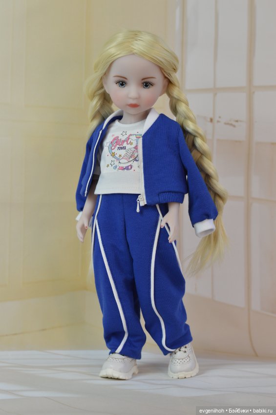 Костюм для Руби Ред ростом 37 см (синий с кантами) (фото 7)