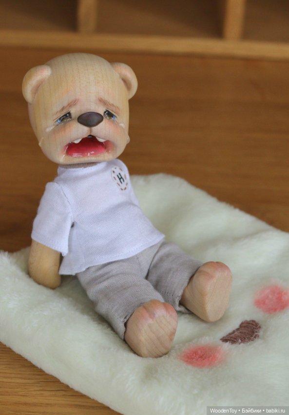 Авторский шарнирный деревянный мишка (фото 3)