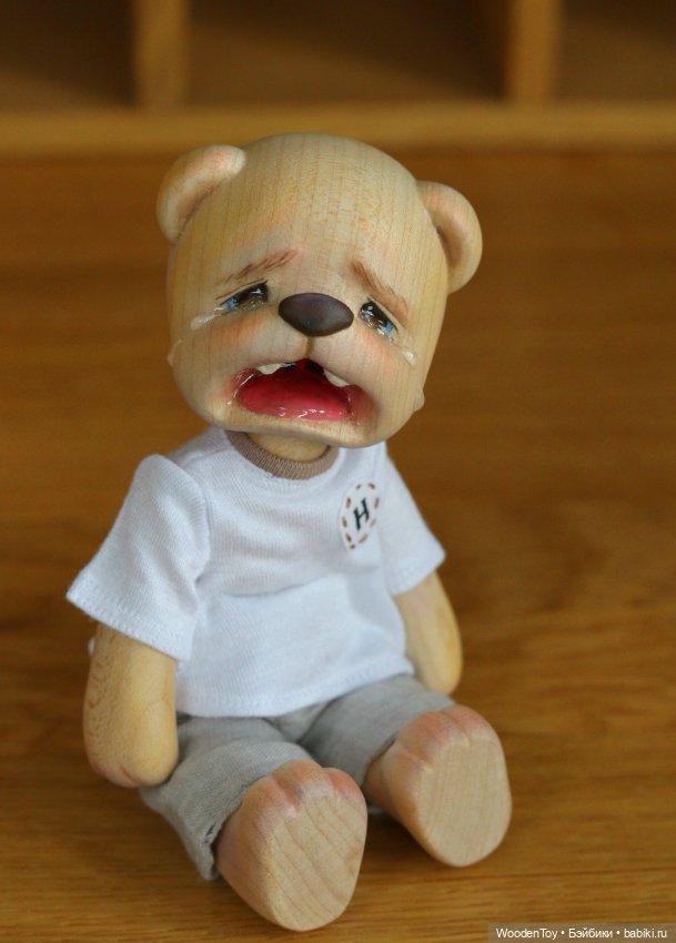 Авторский шарнирный деревянный мишка