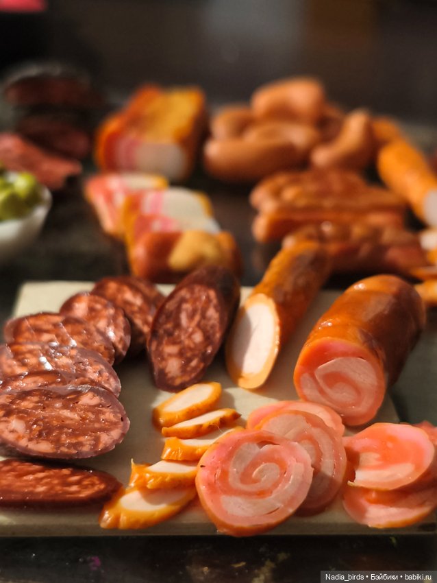 Набор мясных деликатесов 1/6 из полимерной глины