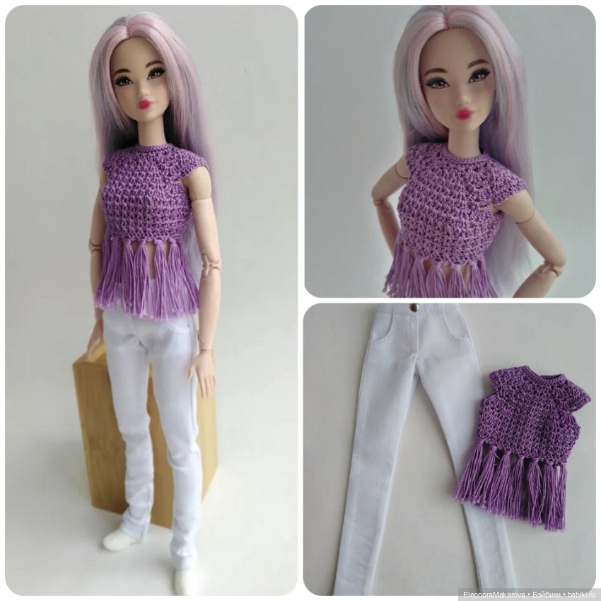 Блузка и брюки на Барби — Одежда для кукол (фото 6)