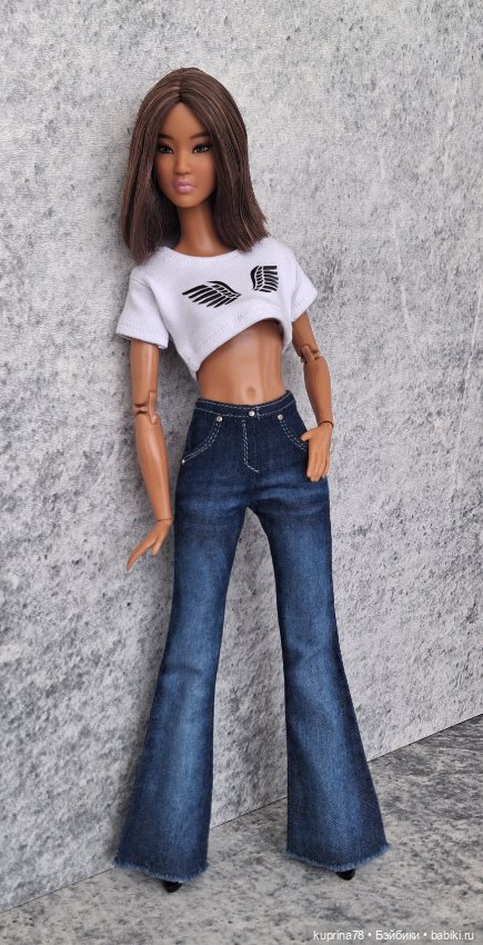 Джинсы клёш на барби — Одежда для кукол