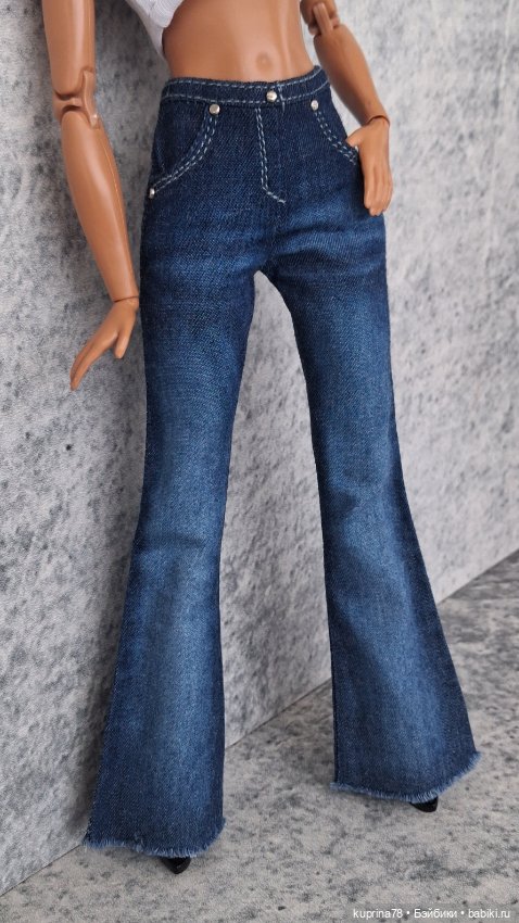 Джинсы клёш на барби — Одежда для кукол (фото 2)