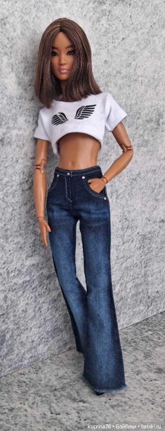 Джинсы клёш на барби — Одежда для кукол (фото 4)