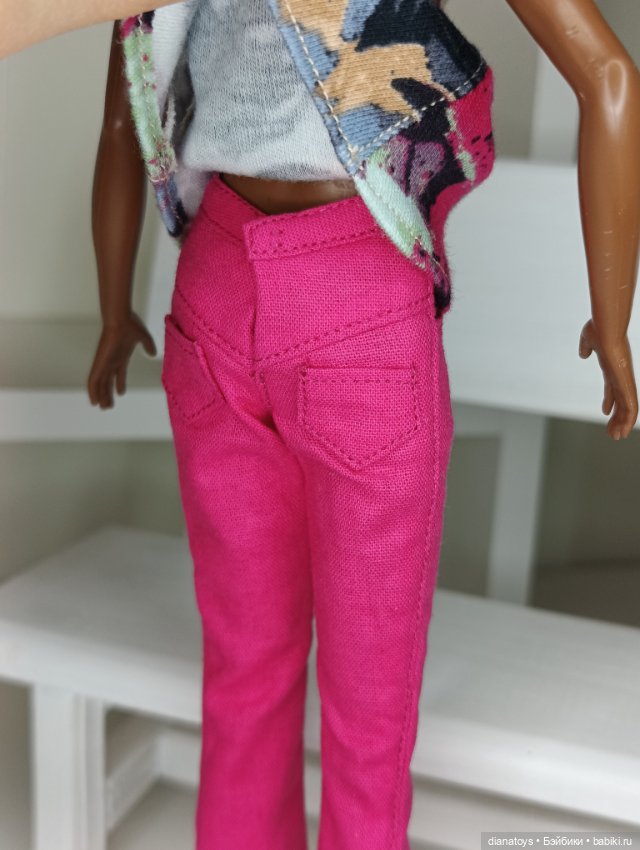 Одежда для кукол платье-туника и брюки клеш (фото 6)