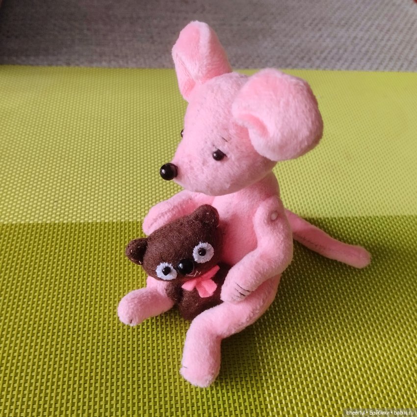 Мягкая игрушка ручной работы - Мышка с мишкой (фото 3)