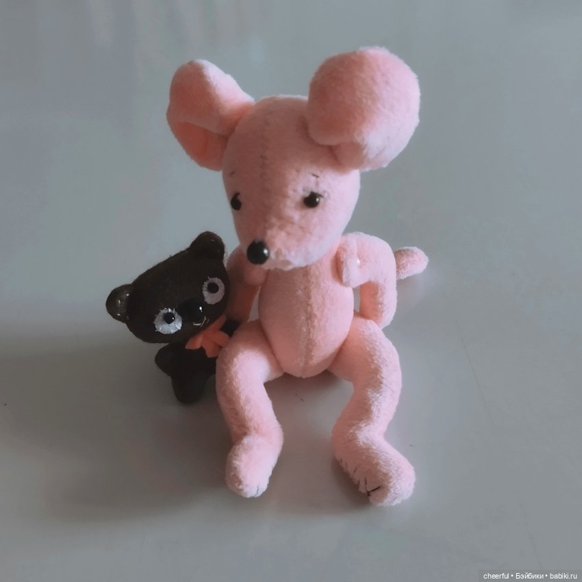 Мягкая игрушка ручной работы - Мышка с мишкой (фото 6)