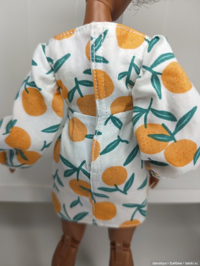 Одежда для Барби пышка платье с апельсинами