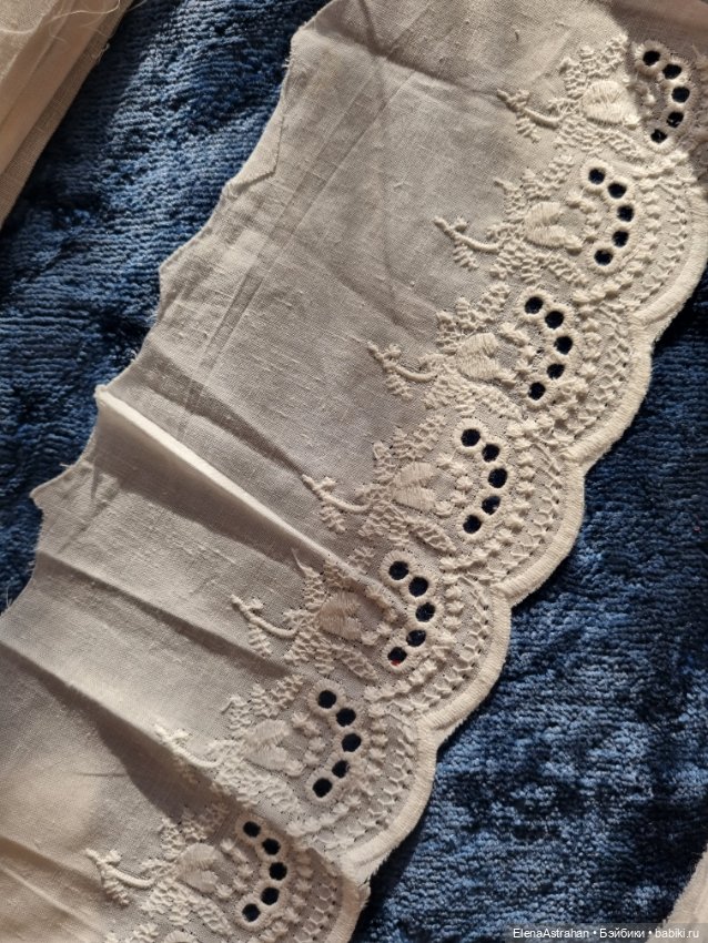 Прошва Метражем хб Воротник Жабо Кружево на коклюшках Для творчества (фото 2)