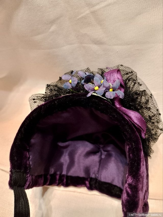 Шляпка Бонет для антикварной куклы ОГ 22-23см (замер б/парика) антик материалы (фото 8)