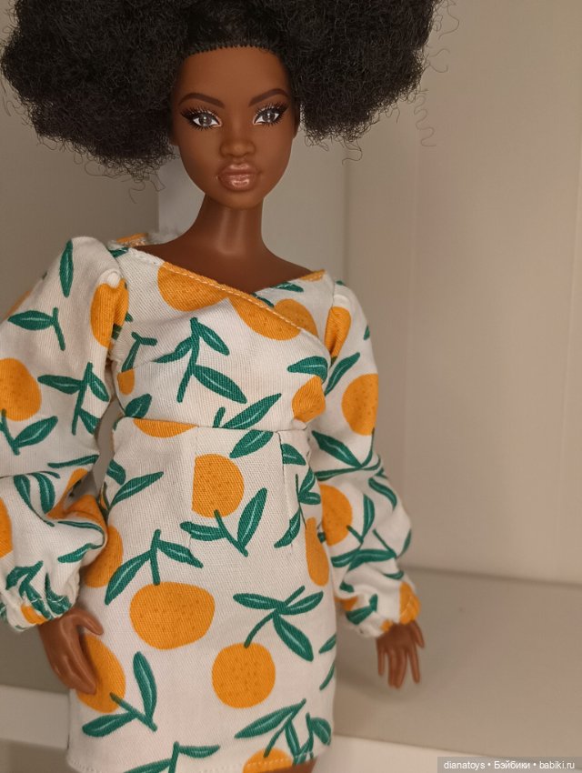 Одежда для Барби пышка платье с апельсинами