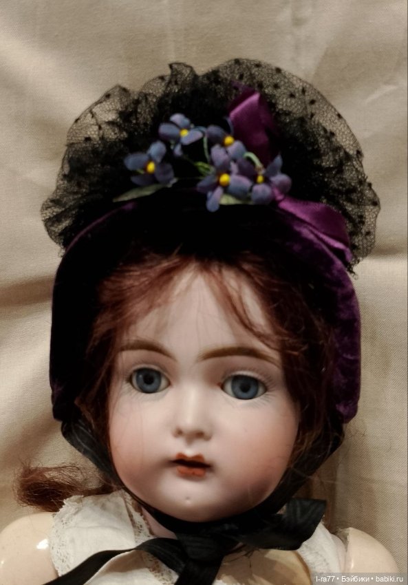 Шляпка Бонет для антикварной куклы ОГ 22-23см (замер б/парика) антик материалы