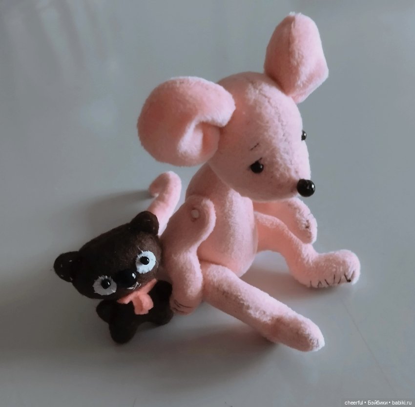 Мягкая игрушка ручной работы - Мышка с мишкой (фото 7)