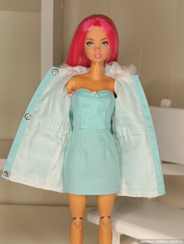 Одежда для кукол Куртка и платье мини для Барби (фото 5)