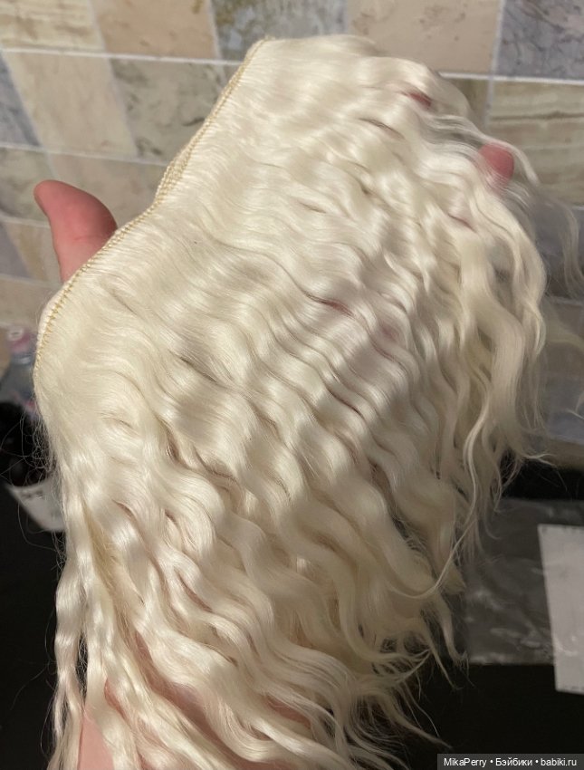 Шерсть козы неокрашенная — Парики и волосы (мохер) для кукол (фото 4)