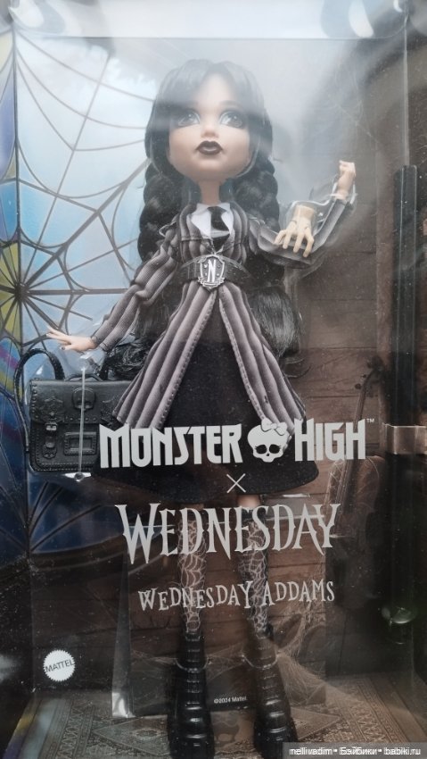 Кукла Уэнсдэй Аддамс ( Wednesday Addams ) в школьной форме Монстер Хай ( Monster High ) (фото 2)