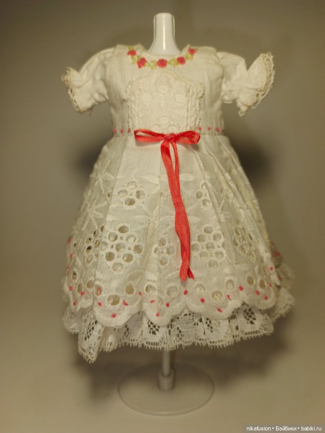 Платье на антикварную или винтажную куклу рост 20-22 см (фото 2)
