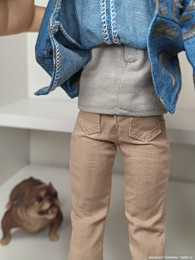 Комплект одежды для Кен качок Брюки рубашка и майка (фото 6)