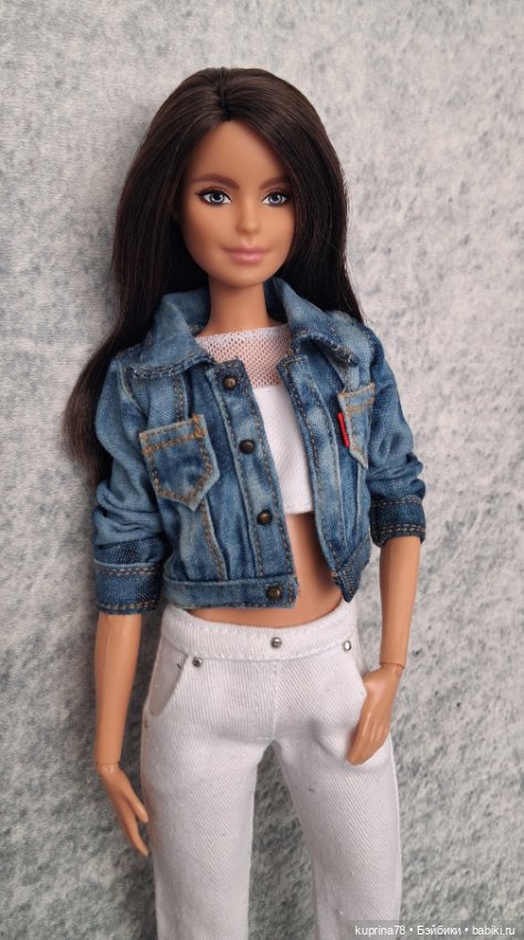Джинсовая курточка на барби (фото 3)