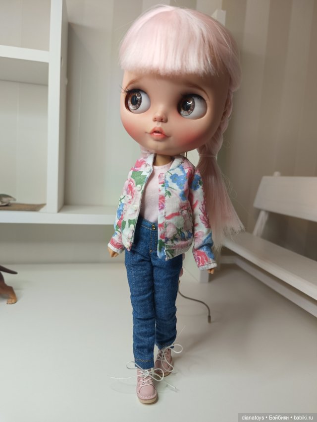 Одежда для кукол Блайз Джинсы бомбер майка (фото 5)