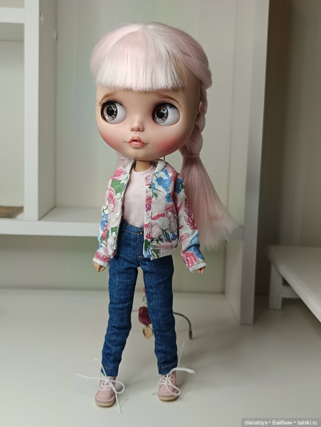 Одежда для кукол Блайз Джинсы бомбер майка