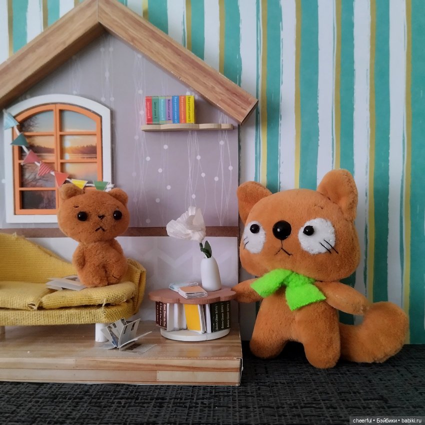 Кошка и котёнок ручной работы (фото 6)