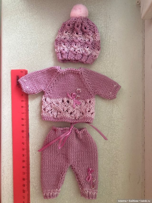 Вязанные комплекты на пупсят (фото 8)