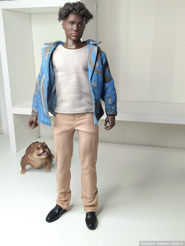 Комплект одежды для Кен качок Брюки рубашка и майка (фото 9)