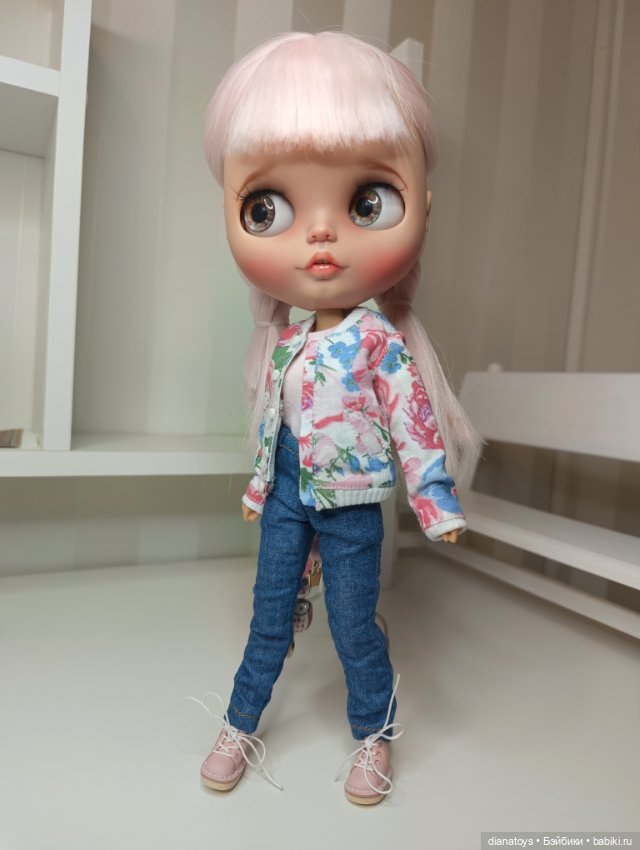 Одежда для кукол Блайз Джинсы бомбер майка