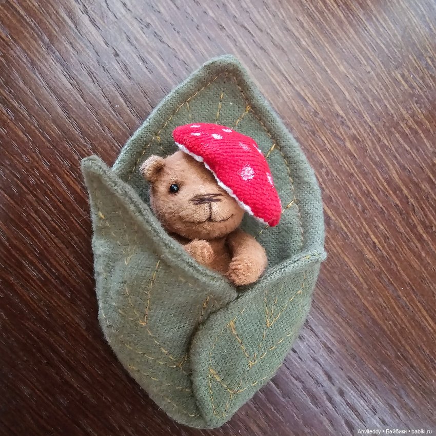 Микро мишка-мухоморчик — Авторские игрушки