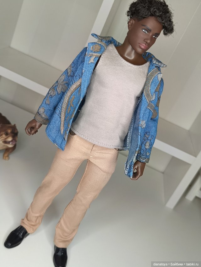 Комплект одежды для Кен качок Брюки рубашка и майка (фото 10)