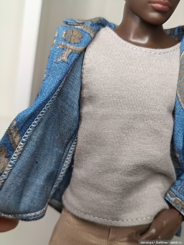 Комплект одежды для Кен качок Брюки рубашка и майка (фото 5)