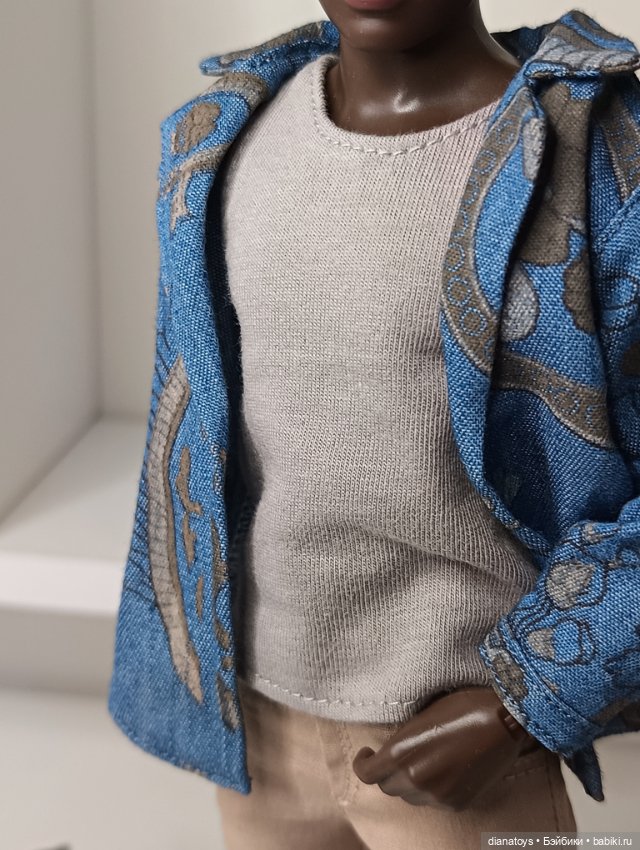 Комплект одежды для Кен качок Брюки рубашка и майка (фото 3)