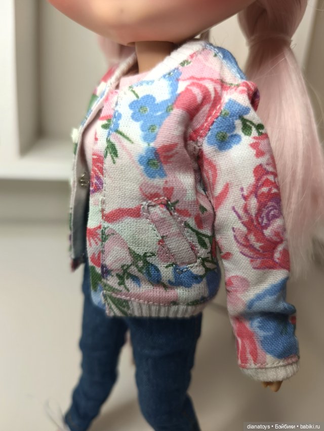 Одежда для кукол Блайз Джинсы бомбер майка